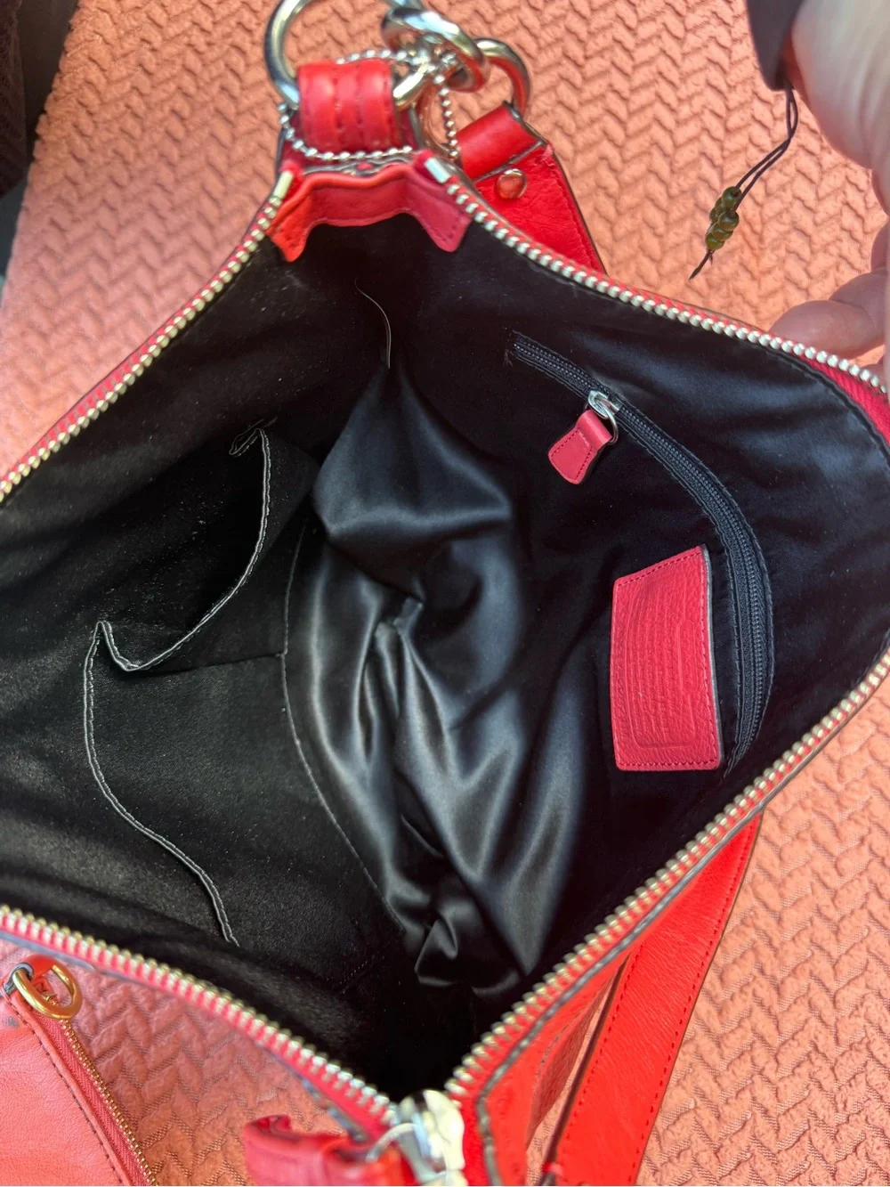 Coach poppy pebbled leather hippy red bag 22421M